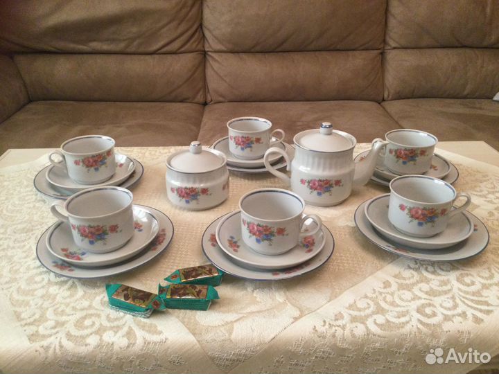 Сервиз чайный фарфор СССР новый