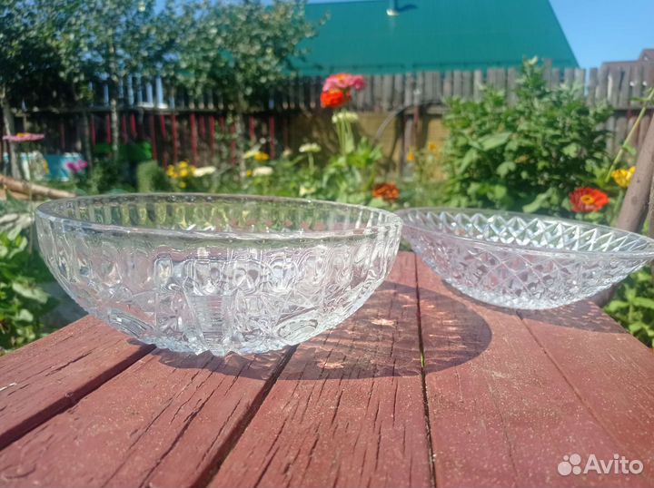 Ваза для фруктов/нарезки хрусталь СССР