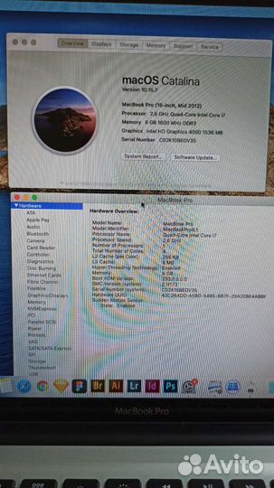 Apple MacBook Pro 15' 2012 RAM 8Gb HDD 750Gb