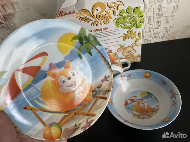 Набор детской столовой посуды керамика