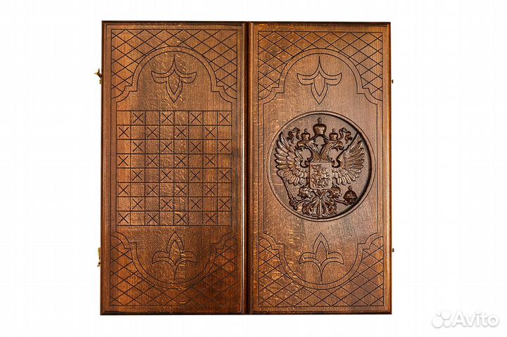 Нарды и шашки резные Герб Российской Федерации 50 х 48 см бук Армения 62528