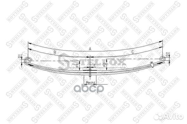 84-55655-SX рессора 2-ух лист. перед 2/28х90