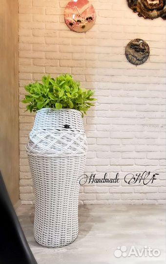 Корзина кашпо вазон из ротанга