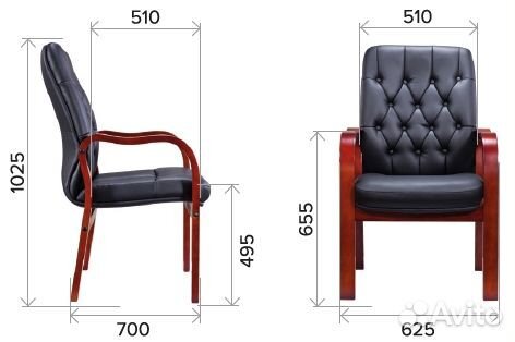 Кресло офисное Everprof Monaco Wood CF Экокожа Чер