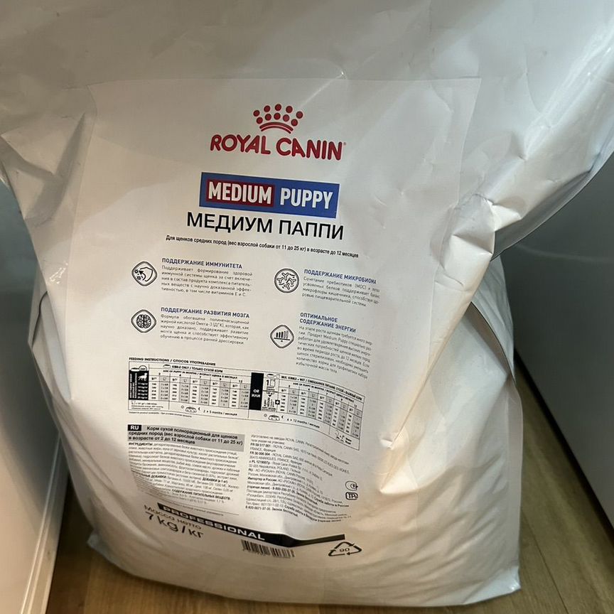 Корм для собак royal canin puppy medium 7кг