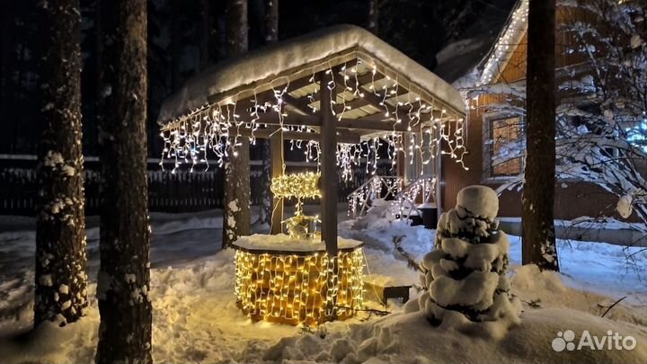 Гирлянда уличная Бахрома 3,15 метра толстый каучук