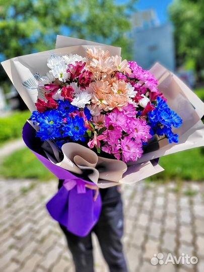 Букеты из кустовых хризантем