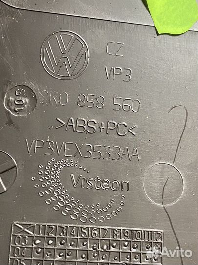 2k0858560 защита рул колонки верхняя caddy 3