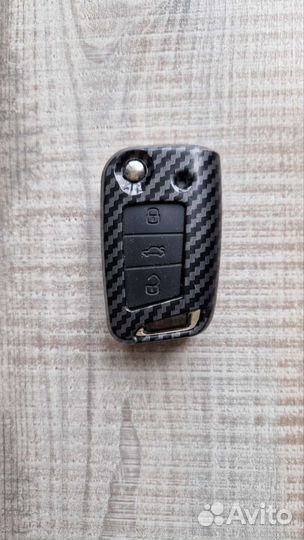 Чехол для ключа Volkswagen, Skoda карбоновый
