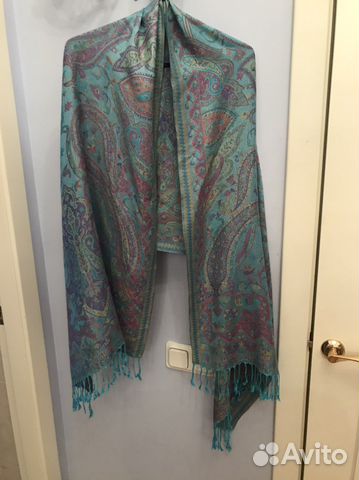 Палантин голубой