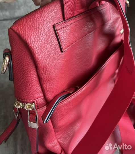 Новый женский рюкзак из нубука, красный