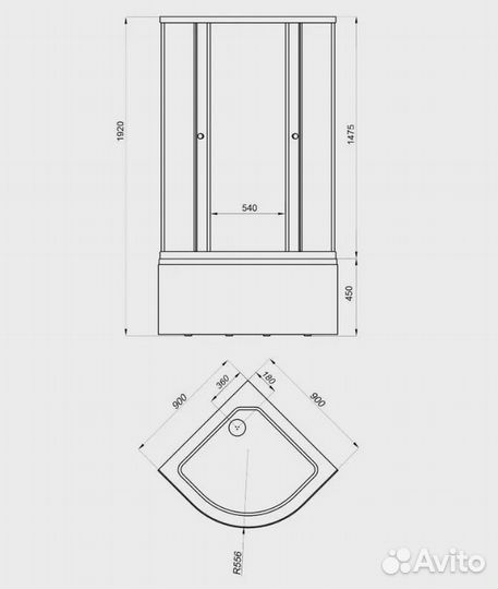 Душевой уголок Triton Лайт Б (90х90) профиль белый