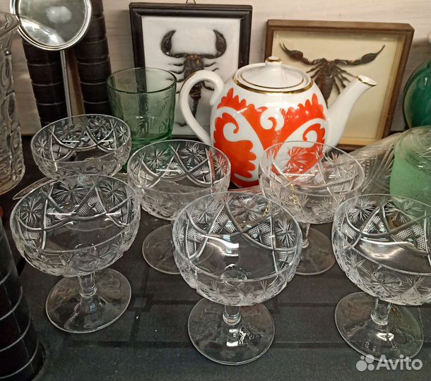 Хрустальная креманка, Богемия, Чехословакия