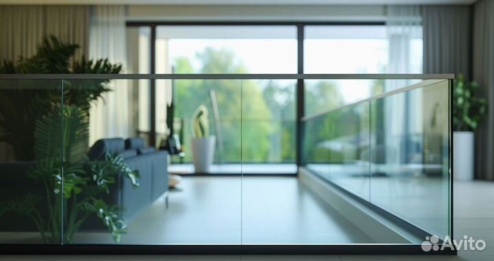 Стеклянное ограждение лестницы