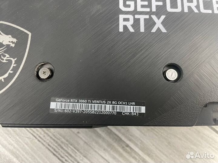 Видеокарта MSI GeForce RTX 3060 Ti ventus 2X
