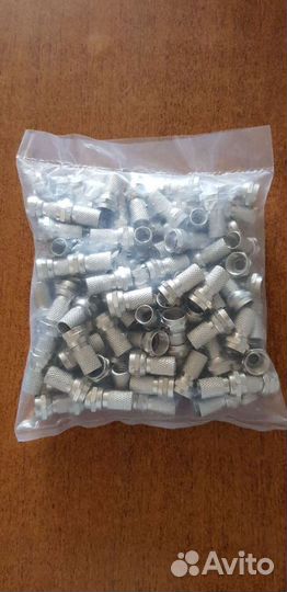 Разъём F резьбовой для кабеля RG-6 (100шт)