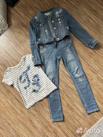 Костюм джинсовый twin-set 140 для девочки