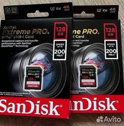 Карта памяти SD UHS-I 128Gb V30 200/90 SanDisk