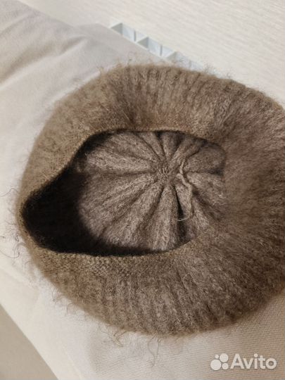 Шапка берет,пряжа, новая, натуральная шерсть