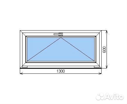 Пластиковые окна фрамуги 1300 х 600 мм в наличии