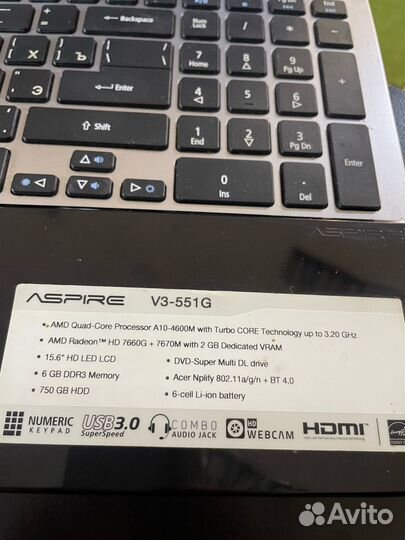 Ноутбук Acer aspire