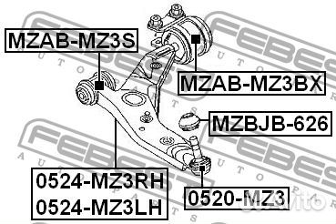 Febest mzab-MZ3BX Сайлентблок рычага fordmazda C-M