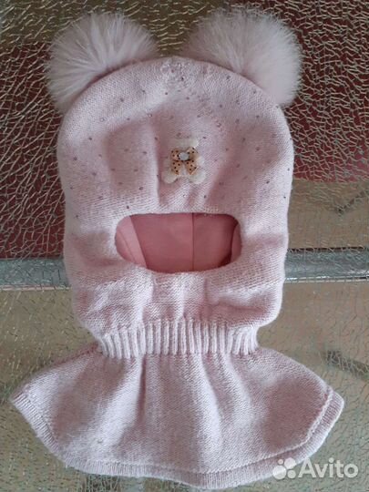 Шапка шлем для девочки зимняя