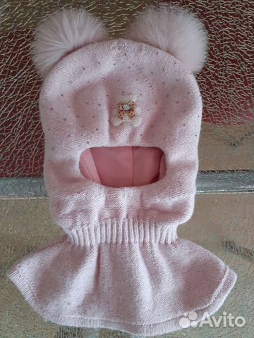 Шапка шлем для девочки зимняя