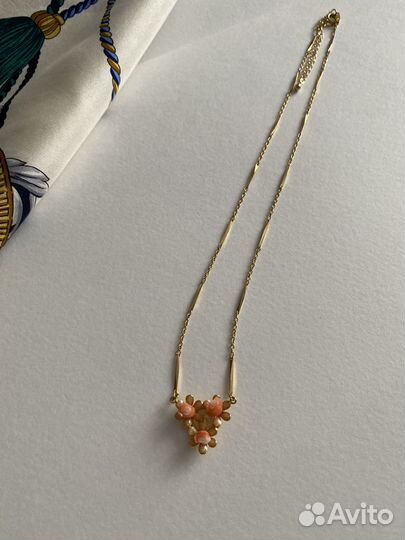 Винтажное колье с Кораллом. Япония