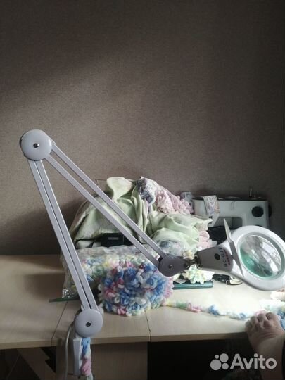 Настольная лампа-лупа Veber 8608D 3D с подсветкой