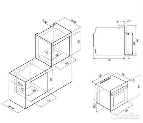 Электрический духовой шкаф Krona Adriano 60 WH Нов