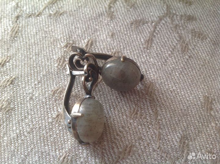 Очень красивые новые бусы и серьги с лабрадором