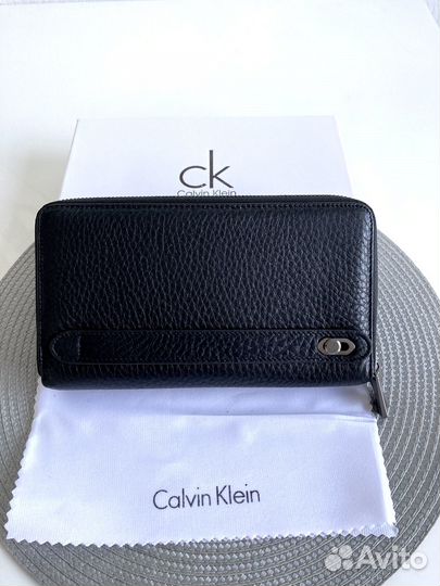 Мужской клатч Calvin Klein кожаный кошелёк Calvin