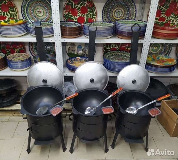 Казан с печью с трубой 2мм