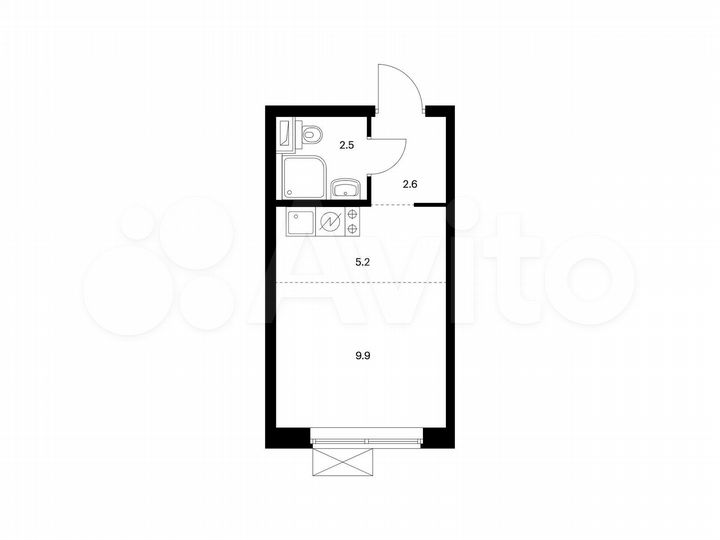 Квартира-студия, 20,2 м², 15/33 эт.