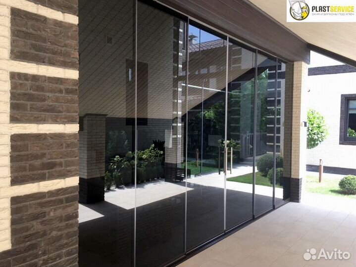 Безрамное остекление террас, веранд, балконов