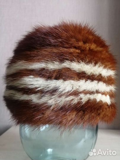 Норковая шапка вязаная 58 размер