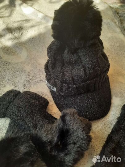 Комплект шапка, снуд, митенки