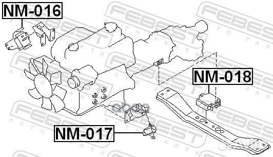 Подушка двигателя задняя Nissan King CAB D22