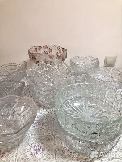 Хрустальные салатницы, конфетницы, вазы