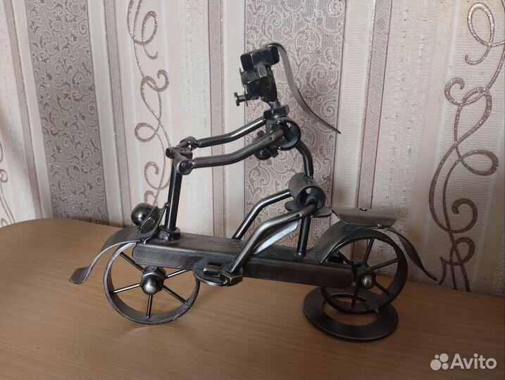 Статуэтка мотоциклист металл Стимпанк stimpunk