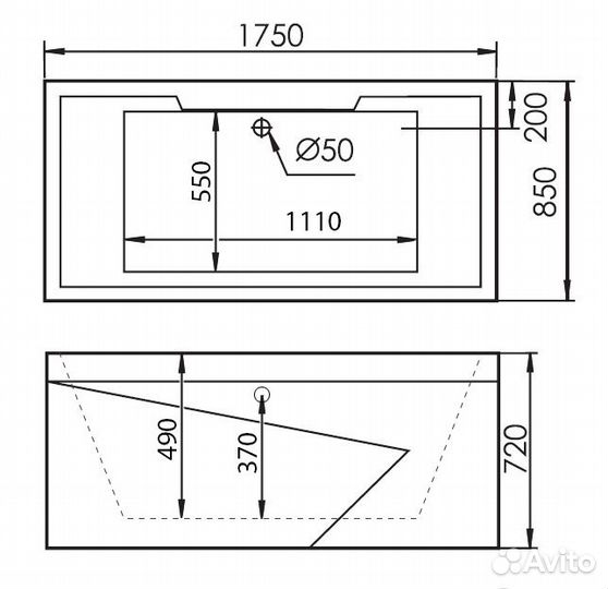 Ванна Gemy G9065 K R