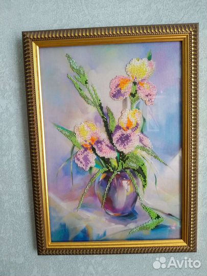 Картина из бисера Ирисы