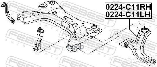 Рычаг nissan tiida 05- пер.подв.лев. 0224-C11LH