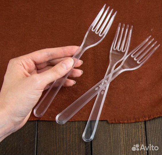 Вилка столовая прозрачная «премиум»