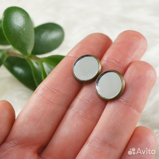 Серьги пусеты Зеркало Mini