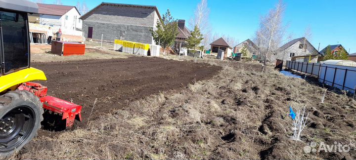 Вспашка земли минитрактором