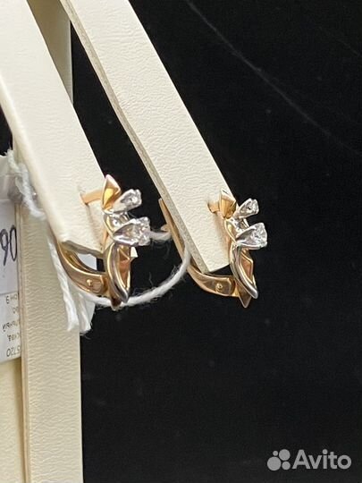 Золотые серьги с бриллиантами