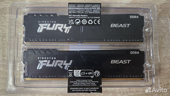 Оперативная память Kingston Fury DDR4 16gb