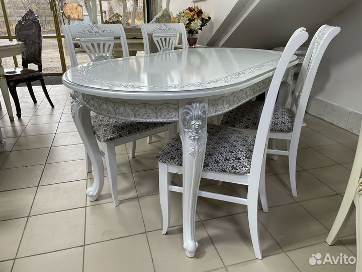 Кухонный стол раскладной белый